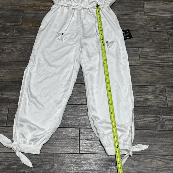 NWT Lulu's Lovely As Can Be White Satin Surplice Jumpuit XL X-Large Pants - Picture 11 of 16